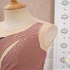 JEATHA Kids Girls Shiny Rhinestones Sleeveless Figure Skating Dress Dance Costume Ballet Dancewear Light Coffee 14 Years view 3
