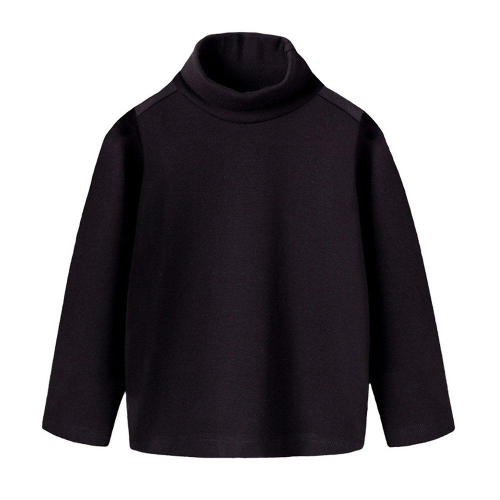 Toddler Turtleneck Baby Boy Girl Solid Color Long Sleeve Shirt Mock Neck Shirt Turtleneck Blouse Fall (Black, 2-3 Years)