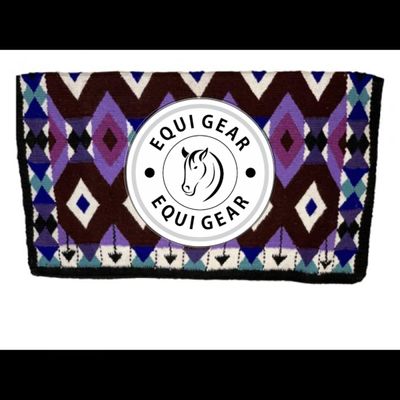 EQUIGEAR Western Show Horse Saddle Blanket New Zealand Wool Western Design Handmade Saddle Blanket Top Wool Pad Sensor Flex (Customization Available) IZ29 (34x38)