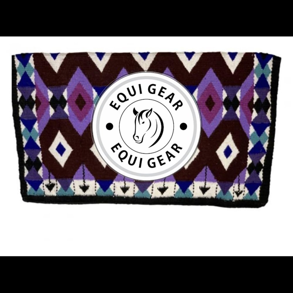 EQUIGEAR Western Show Horse Saddle Blanket New Zealand Wool Western Design Handmade Saddle Blanket Top Wool Pad Sensor Flex (Customization Available) IZ29 (34x38)