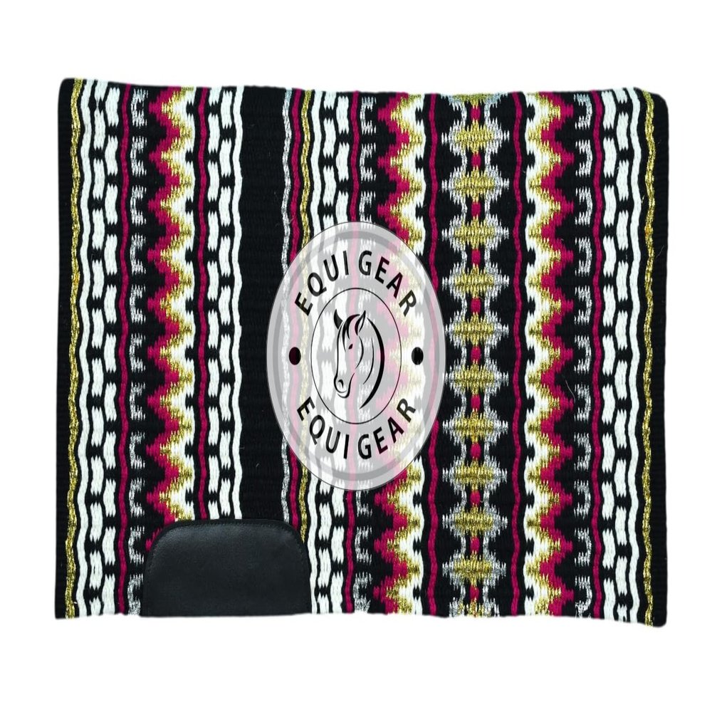 EQUIGEAR Western Show Horse Saddle Blanket New Zealand Wool Western Design Handmade Saddle Blanket Top Wool Pad Sensor Flex (Customization Available) IZ32 (34x38)