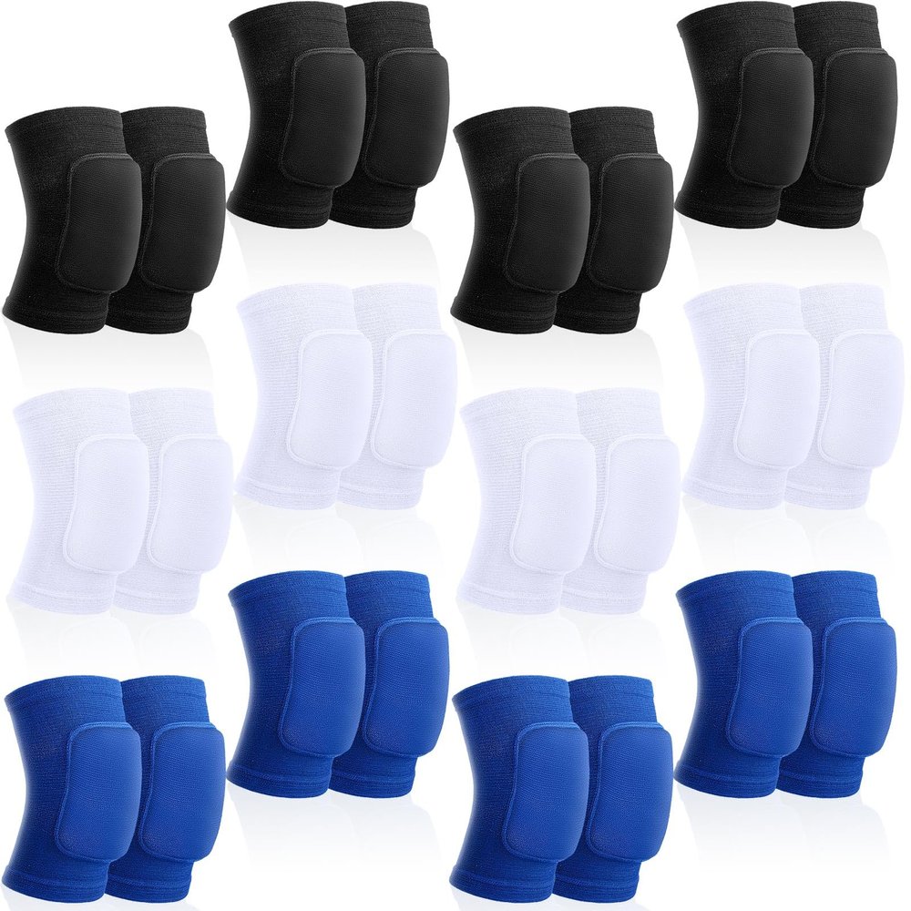 Lenwen 12 Pairs Volleyball Knee Pads for Dancers Soft Breathable Knee Braces for Men Women Football Soccer Yoga Skating Wrestling Running Cycling(Medium,Classic Color)