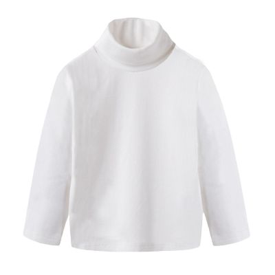 Toddler Turtleneck Baby Boy Girl Solid Color Long Sleeve Shirt Mock Neck Shirt Turtleneck Blouse Fall (White, 2-3 Years)