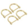 PATIKIL D-Ring Shackle, 4 Pack 5/8 Inch Inside Width Solid Brass U Shape Small Shackles for DIY Leather Craft Replacement view 1