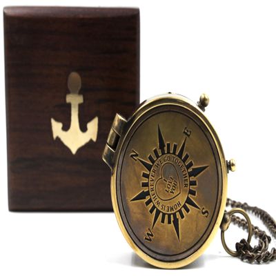 Home is Wherever Camping Compass Engraved Gift for Boyfriend Girlfriend  Personalized Anniversary, Engagement, Wedding Gift for Him  Romantic Husband Gift with Wooden Case