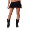 Faretumiya Women Floral Lace Mini Skirt Y2k Sheer Ruffle Hem Bodycon Short Skirt Low Rise Layered Pleated Skirts Aesthetic(a11 Black,Medium) view 1