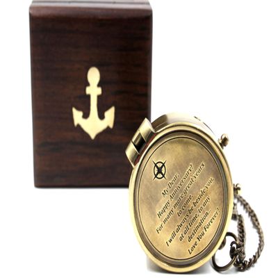 Anniversary Compass Gift for Him or Her  Romantic Keepsake with Special Greeting  Unique Gift Ideas for Husband or Wife  Perfect 1st, 20th, 25th, 40th & 50th Wedding Anniversary