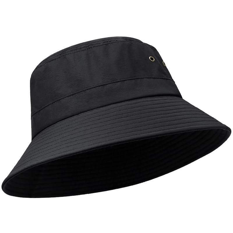 FASHIXD Large Bucket Hat, XL,XXL Black Bucket Hat for Women Large Head Fisherman Hats for Golf Summer Sun Hat (US, Alpha, XX-Large, Black)