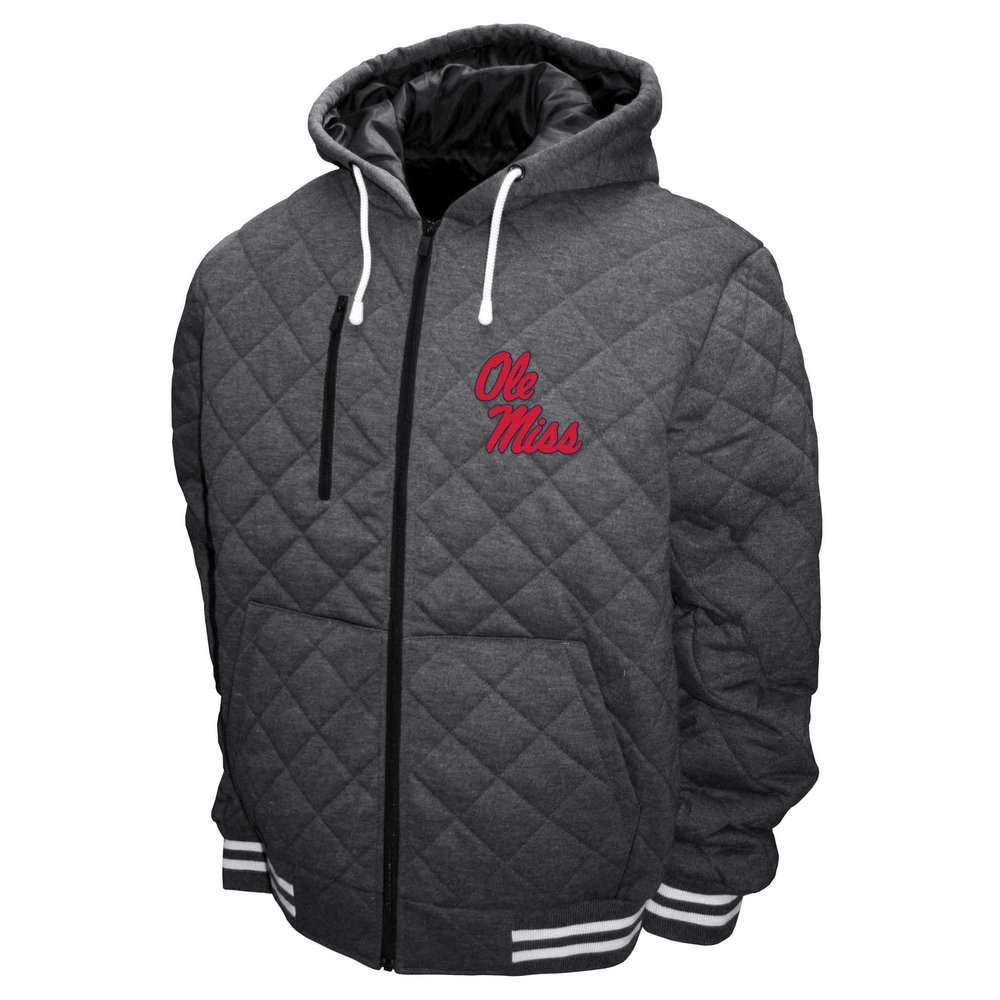 Franchise Club Mens Diamond Quilted Full Zip Jacket (Ole Miss, XX-Large)