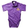 Wes and Willy Baby Sports Fan Polo Snap Suit Romper Infant Cloudy Yarn Golf Creeper (LSU, 12M) view 1