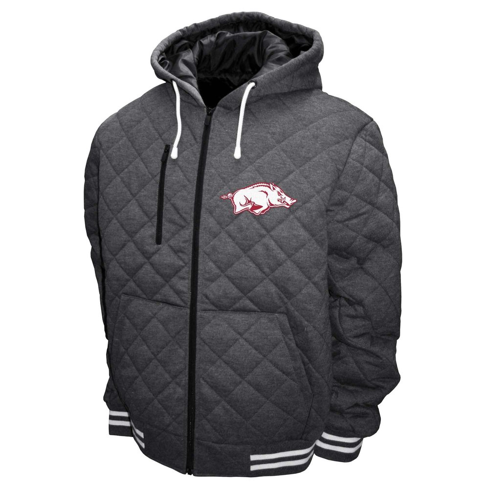 Franchise Club Mens Diamond Quilted Full Zip Jacket (Arkansas, Large)