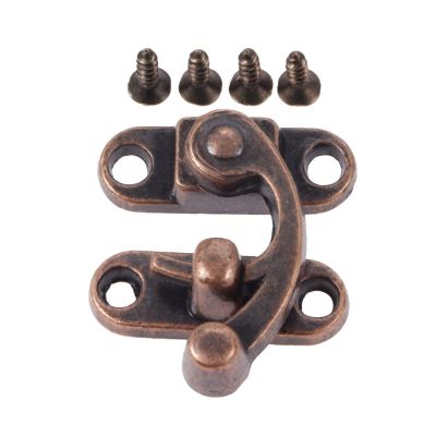 ELICNA 2Pcs Red Copper Box Lock Buckle, Jewelry Suitcase Buckle Clip, Vintage Furniture Hardware Hinge Accessories 29 * 33 Mm.