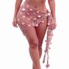 Blush Swimwear Cover Up Crochet Sarong,Sexy Fashion Beach Hand Crochet Shawl Capelet Fishnet Net Skirt.(SJJ42-Blush) view 1