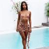 Blush Swimwear Cover Up Crochet Sarong,Sexy Fashion Beach Hand Crochet Shawl Capelet Fishnet Net Skirt.(SJJ42-Blush) view 4