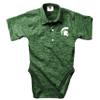 Wes and Willy Baby Sports Fan Polo Snap Suit Romper Infant Cloudy Yarn Golf Creeper (Michigan State, 12M) view 1