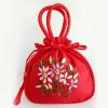 HUFFA Ethnic Style Handmade Embroidery Handbag Ancient Style Floral Embroidered Drawstring Closure Tote Small Bag (Color : Green) view 4