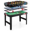 GYMAX 4 in 1 Multi Game Table, 49" Combo Game Table with Foosball Table, Pool Billiards, Air Hockey & Table Tennis for Teens Adults Family Game Room view 1