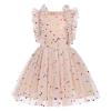 7th 8th Birthday Girl Outfit: Seventh Eighth Birthday Dress for Girls Cake Smash Toddler Boho Rainbow Princess Dresses Party Pageant Gown Kids Mini Tutu Skirt Photoshoot Apricot Confetti 7-8 Years view 1