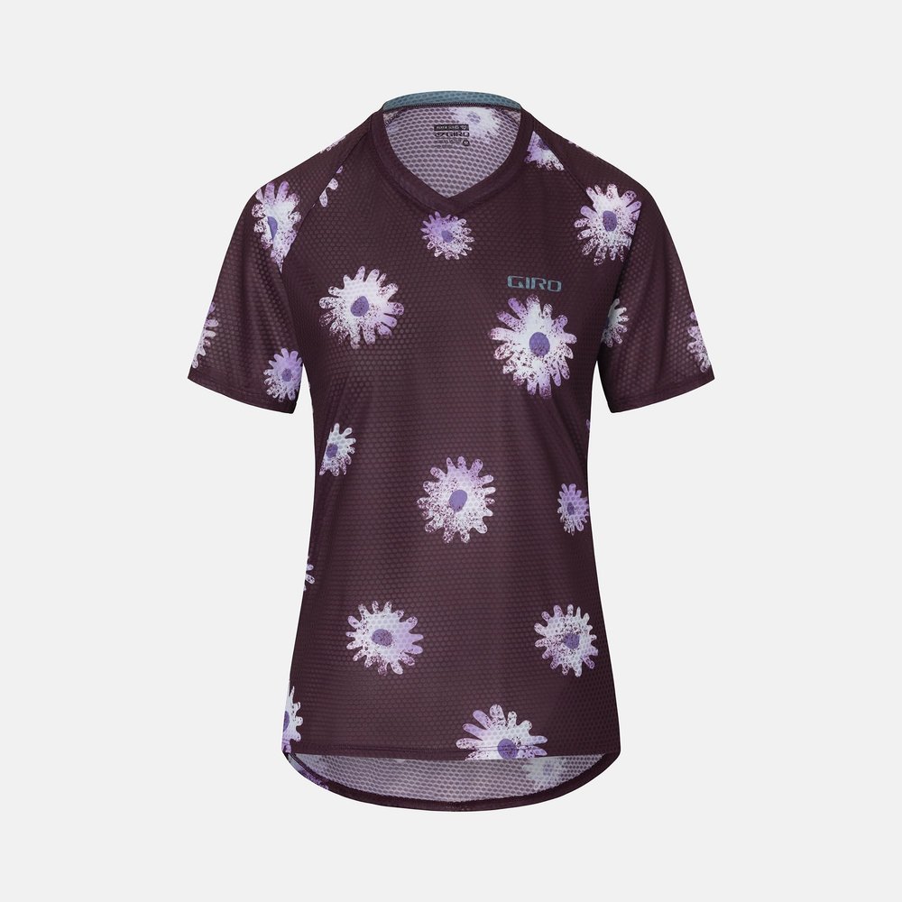 Giro Womens Roust Jersey - Dark Cherry Daysies - Size M