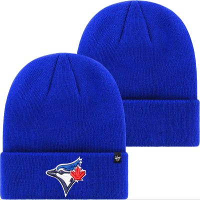 '47 MLB Unisex-Adult Primary Logo Cuffed Knit Primary Logo Team Color Beanie Hat Cold Weather Hat, One Size (Toronto Blue Jays Blue)