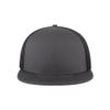 Ashen Fane 6 Panel Mid Profile Mesh Back Structured Trucker Adjustable Snapback Hat, Ch.Gry/Ch.Gry/Blk view 2