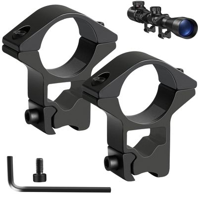 LONSEL 1'' Dovetail Scope Rings, 2 Pack High Profile or Medium Profile 1 Inch Scope Mount Rings for 11mm Dovetail Rails (Single Screw - High Profile - 2 Pcs)