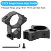 LONSEL 1'' Dovetail Scope Rings, 2 Pack High Profile or Medium Profile 1 Inch Scope Mount Rings for 11mm Dovetail Rails (Single Screw - High Profile - 2 Pcs) view 2