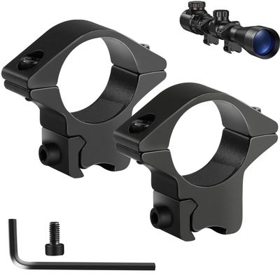 LONSEL 1'' Dovetail Scope Rings, 2 Pack High Profile or Medium Profile 1 Inch Scope Mount Rings for 11mm Dovetail Rails (Single Screw - Low Profile - 2 Pcs)