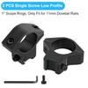 LONSEL 1'' Dovetail Scope Rings, 2 Pack High Profile or Medium Profile 1 Inch Scope Mount Rings for 11mm Dovetail Rails (Single Screw - Low Profile - 2 Pcs) view 2