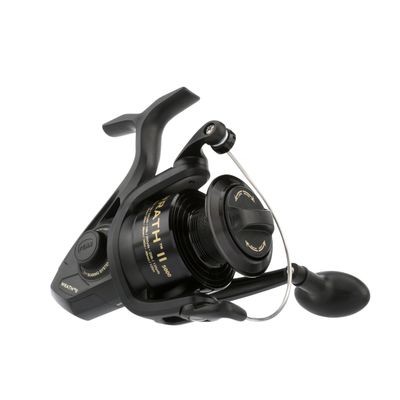 PENN Wrath II Saltwater Spinning Fishing Reel, Size 5000, Right/Left Handle Position, Corrosion-Resistant Graphite Body, Machined Anodized Aluminum Spool