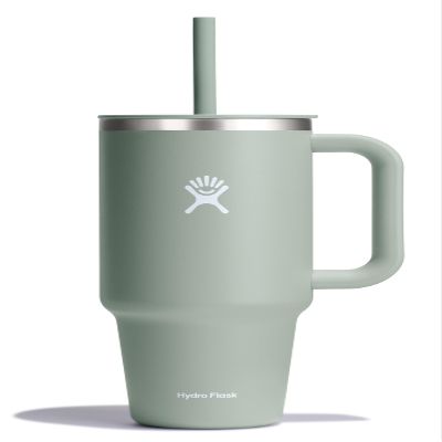 Hydro Flask Travel Tumbler with Handle, Lid and Straw - Insulated Stainless Steel in 40 Oz Agave