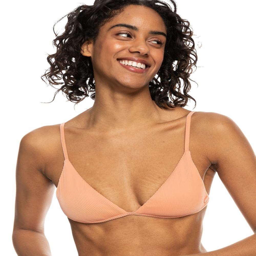 Roxy Women's Standard Ribbed Love The Quiver Bikini Top, Salmon 241