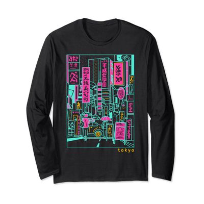 Japanese Streetwear Retro Vibes Aesthetic Tokyo Fashion Long Sleeve T-Shirt