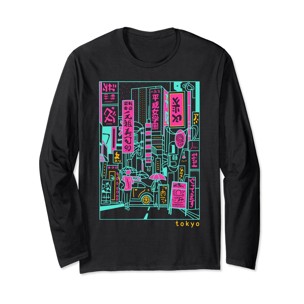 Japanese Streetwear Retro Vibes Aesthetic Tokyo Fashion Long Sleeve T-Shirt