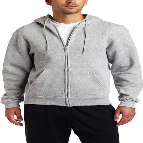 Soffe Mens Classic Zip Front Hooded Sweatshirt Oxford