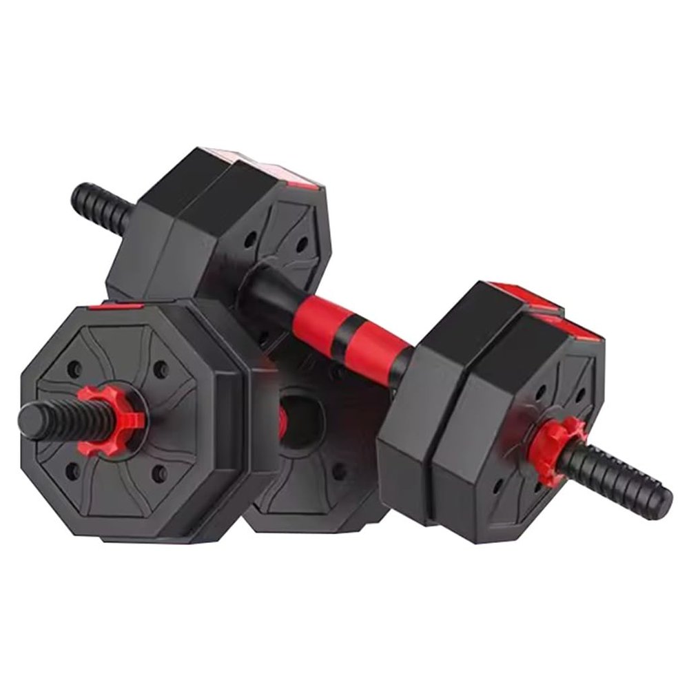 Adjustable Dumbbell Set Home Fitness Adjustable Weight for Men and Women, Office Strength Training Barbell, Gym Equipment (Color : Black red, Size : 7.5kg/16.5lb*2pcs)