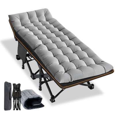 NAIZEA Folding Camping Cots for Adults, Folding Cot with Mattress, Camping Foldable Bed, Portable Military Cot, Double Layer Oxford Strong Heavy Duty Sleeping Cots w/Carry Bag for Camp Office Travel