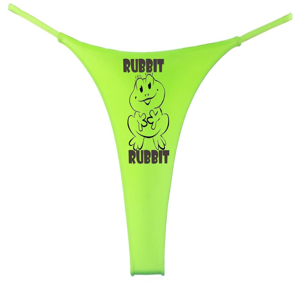 Southern Sisters Rubbit Funny Womens Frog Thong Novelty Panty (Pack of 1) 2X Green