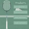 YAKS 4PCS 4U4G Professional Carbon Fiber Badminton Racket - Durable & Lightweight, Grey-Green view 2