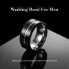 King Will Tungsten Carbide Wedding Band for Men Women-10mm in Black and Silver with Grooved Center High Polished Wedding Ring Suitable for Work, Gym Comfort Fit Size 10.5 view 3