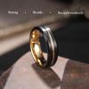 King Will Tungsten Carbide Wedding Band for Men Women-6mm Width in Black with Gold Grooved Center Wedding Ring Matte Finished Suitable for Work, Gym Comfort Fit Size 7 view 2