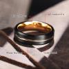 King Will Tungsten Carbide Wedding Band for Men Women-6mm Width in Black with Gold Grooved Center Wedding Ring Matte Finished Suitable for Work, Gym Comfort Fit Size 7 view 3