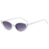 Fashion bling Rhinestone Cat Eye Sunglasses for Women Retro Narrow Cat-eye Diamond Sun Glasses Vintage Style Tinted Lens (white gray) view 2