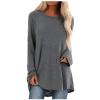 Women's Plus Size Tops Womens Tunics or Tops to Wear with Leggings Long Sleeve Loose Fit Fall Clothes Crewneck Gradient Comfy Shirts Blouses view 1