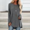 Women's Plus Size Tops Womens Tunics or Tops to Wear with Leggings Long Sleeve Loose Fit Fall Clothes Crewneck Gradient Comfy Shirts Blouses view 2
