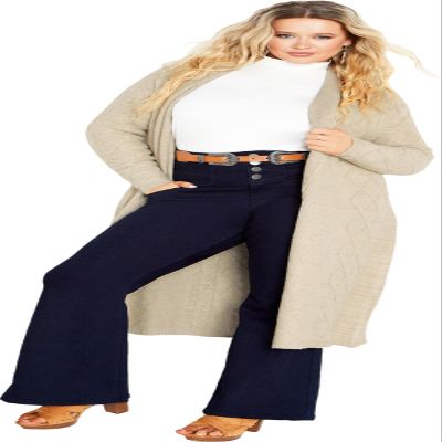 Avenue Women's Plus Size Cardigan - Paris Longline Oatmeal