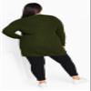 Avenue Women's Plus Size Boyfriend Rib Knit Shrug On Cardigan, 14-16 Olive view 3