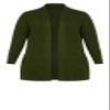 Avenue Women's Plus Size Boyfriend Rib Knit Shrug On Cardigan, 14-16 Olive view 4