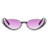 Small Cat Eye Diamond Sunglasses Women Trendy Vintage Shiny Shades Fashion Rhinestone Sunglasses Half-frame Sun Glasses (black&purple) view 1