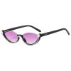 Small Cat Eye Diamond Sunglasses Women Trendy Vintage Shiny Shades Fashion Rhinestone Sunglasses Half-frame Sun Glasses (black&purple) view 2